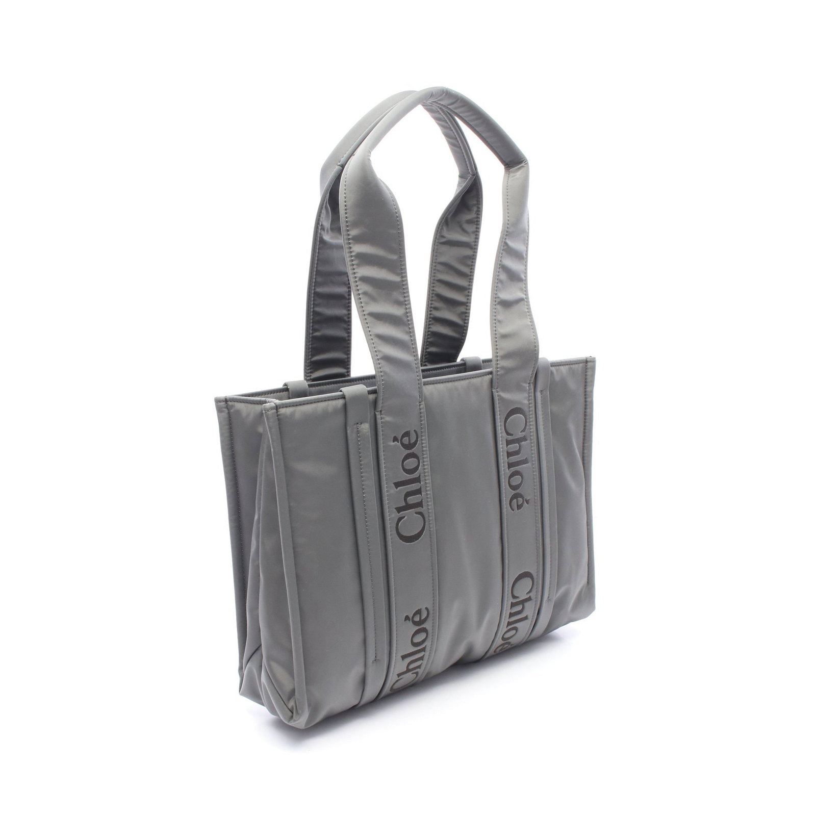 Chloe Woody Medium Tote Gray - 2
