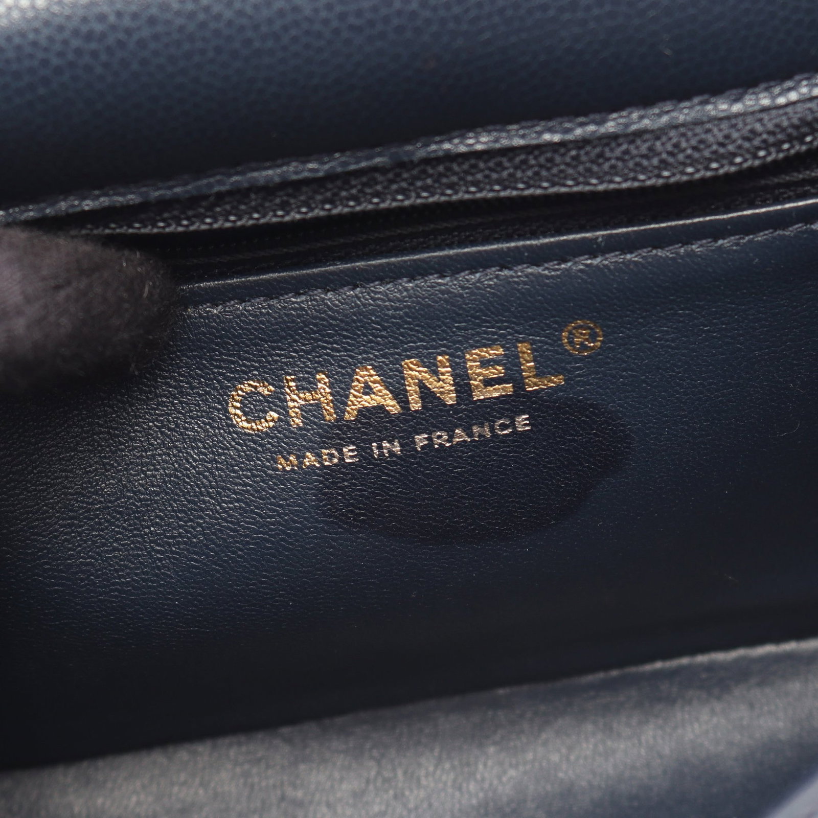 Chanel Caviar Chain Navy - 7