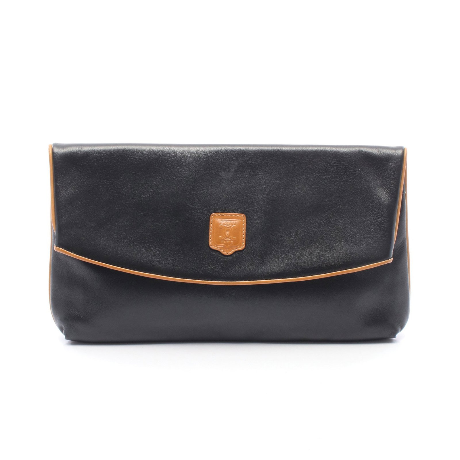 Celine Leather Clutch Black/Brown: Black and brown leather clutch bag.
