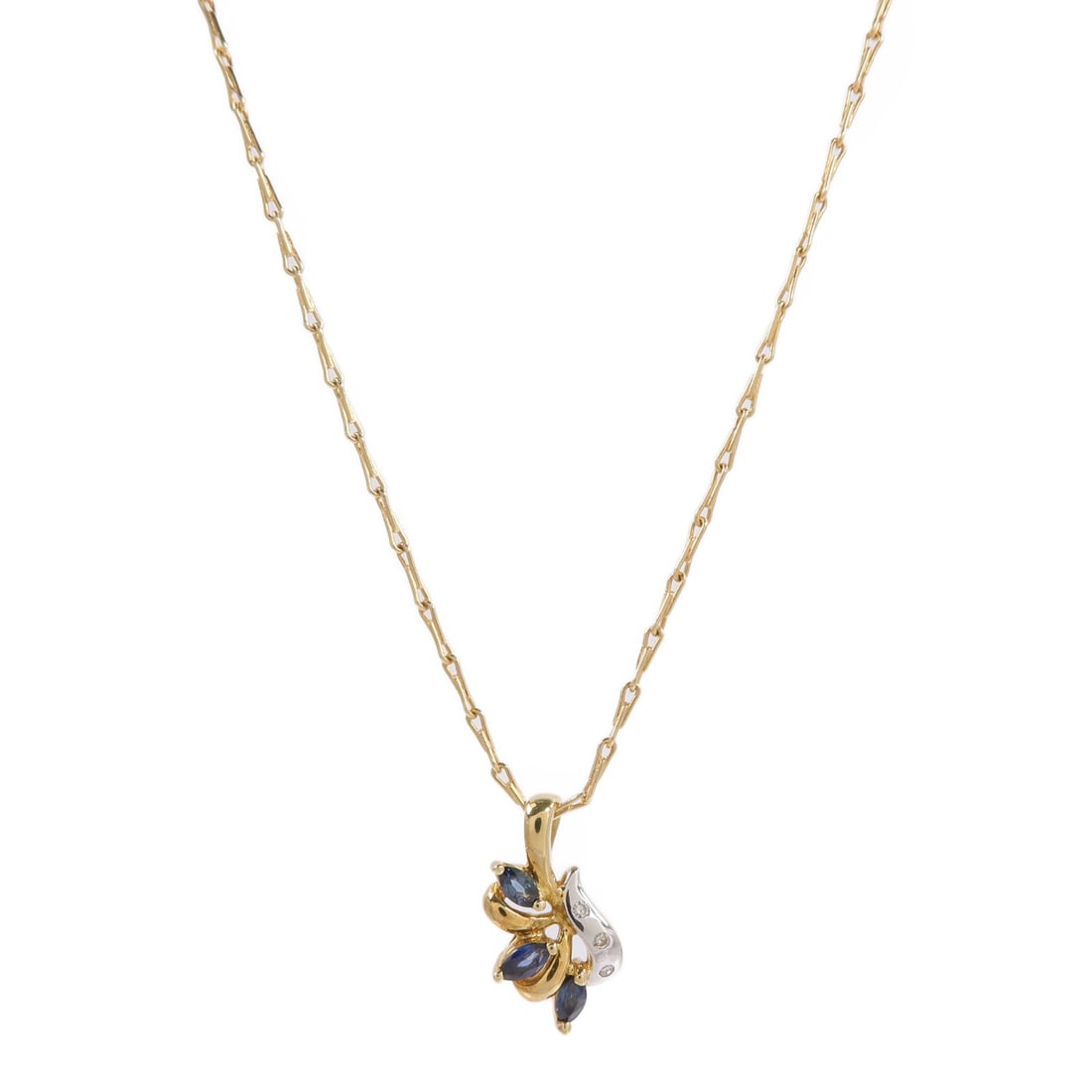 Sapphire Necklace 18K White Yellow Gold (1 of 9)