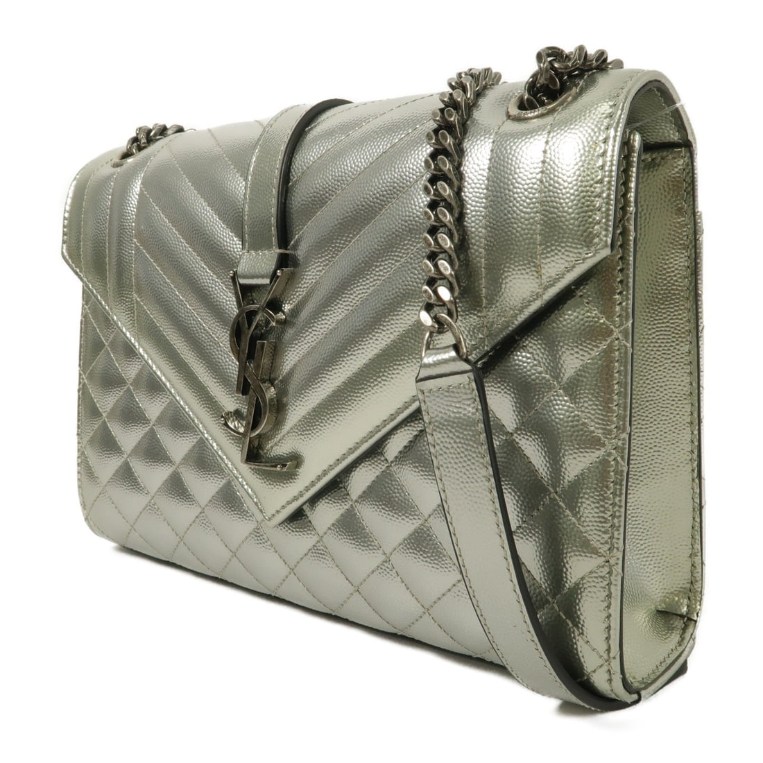 Saint Laurent Envelope Medium Bag Silver - 3