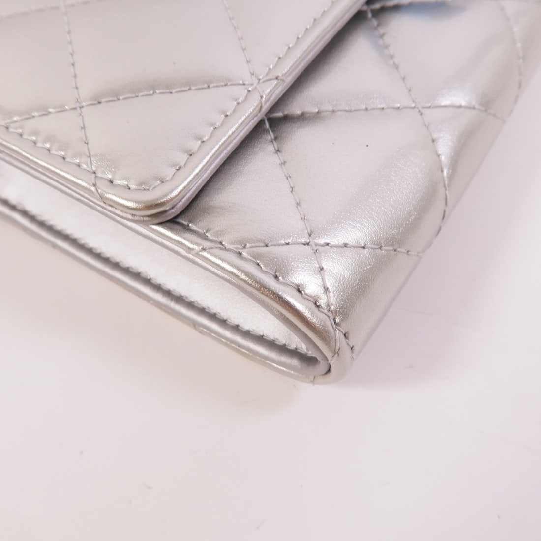 Chanel WOC Patent Silver - 14
