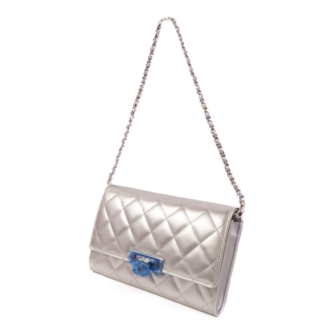 Chanel WOC Patent Silver - 3