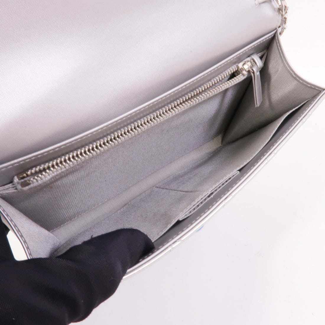 Chanel WOC Patent Silver - 5
