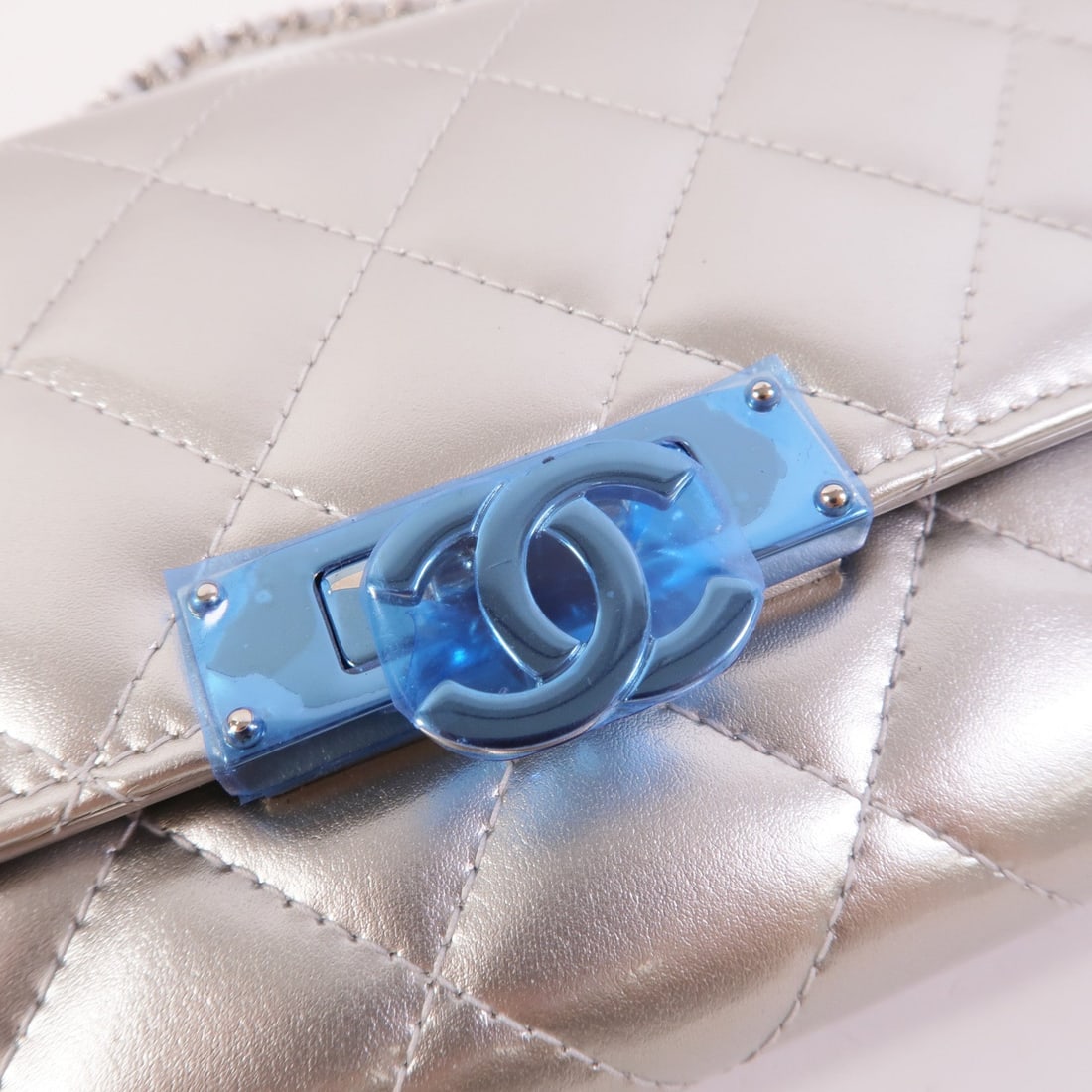 Chanel WOC Patent Silver - 8