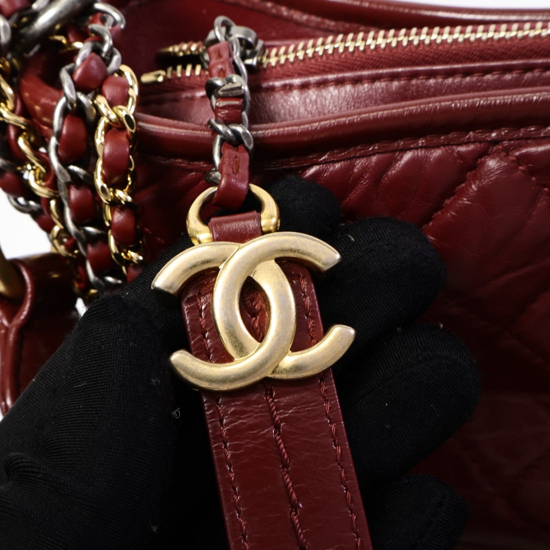 Chanel Gabrielle Medium Chain Wine - 6