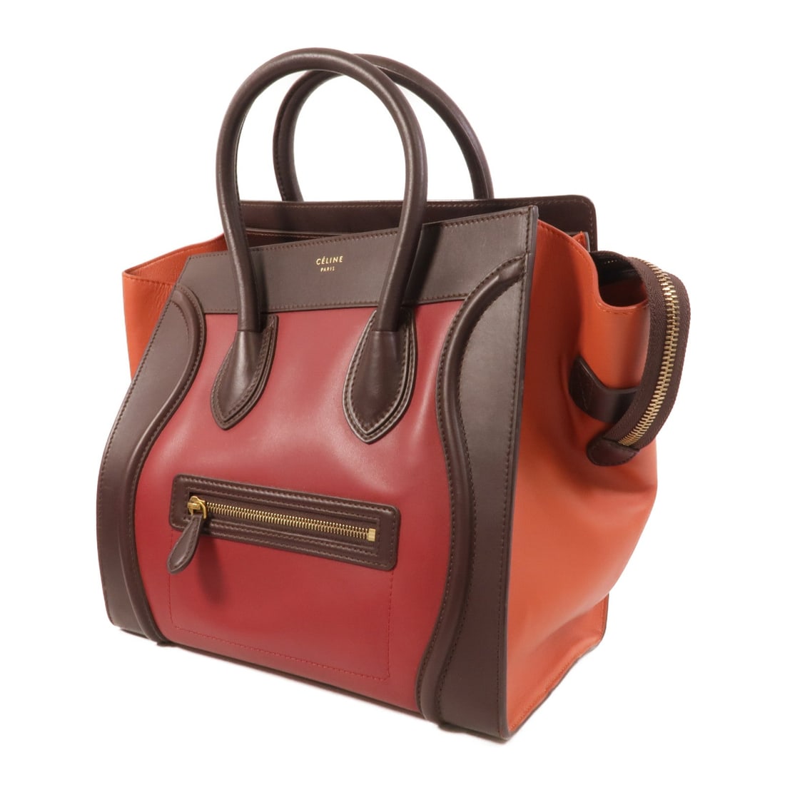 Celine Mini Luggage Red Brown - 3