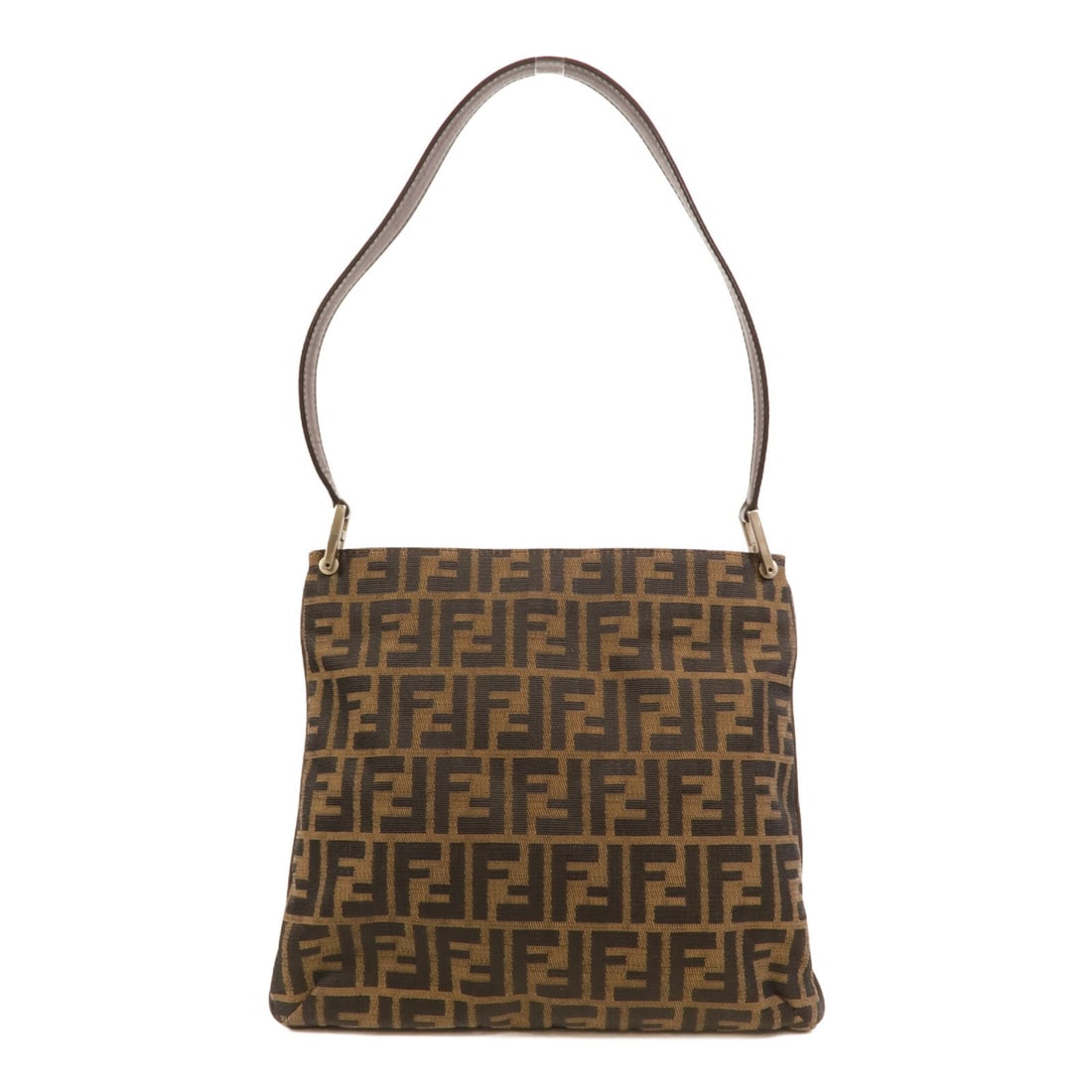 Fendi Canvas Shoulder Bag Brown: Brown canvas shoulder bag with storage bag.