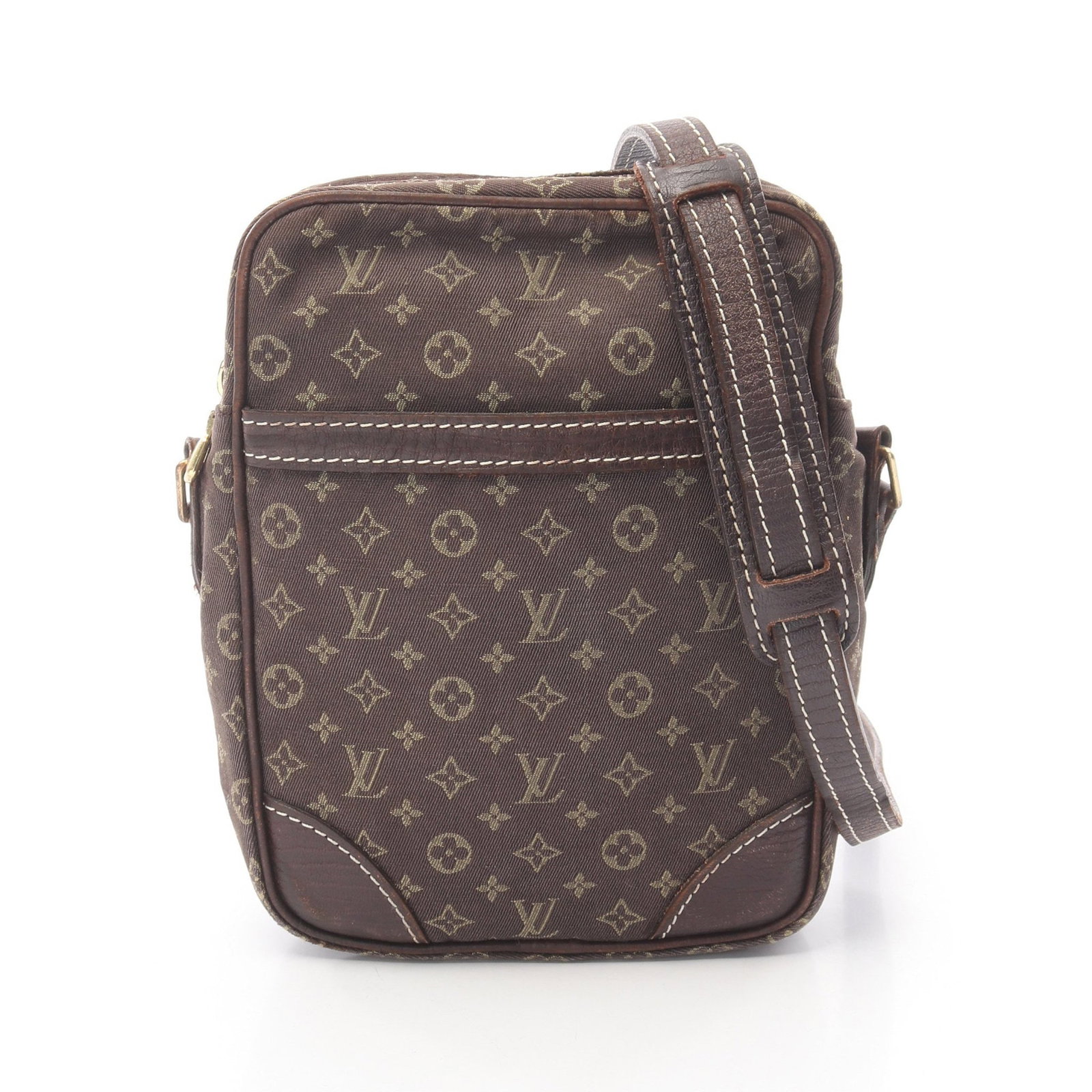 Louis Vuitton Danube Mini Run: Dark brown Monogram Mini Run shoulder bag in canvas and leather.