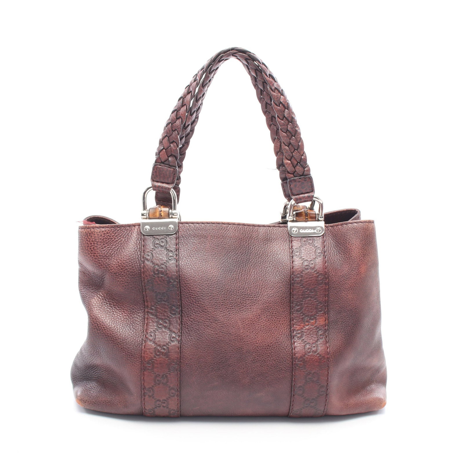 Gucci Bamboo Tote Bag Bordeaux: Bordeaux leather tote with bamboo detail.