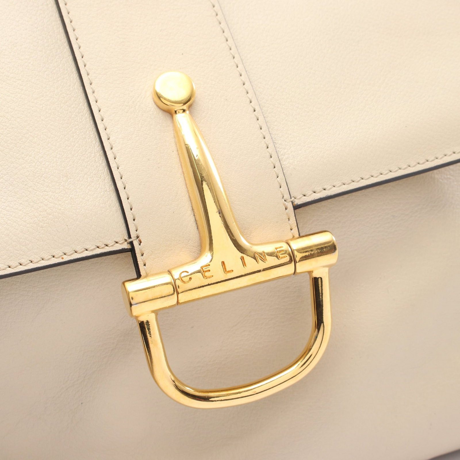 Celine Logo Shoulder Bag Ivory - 6