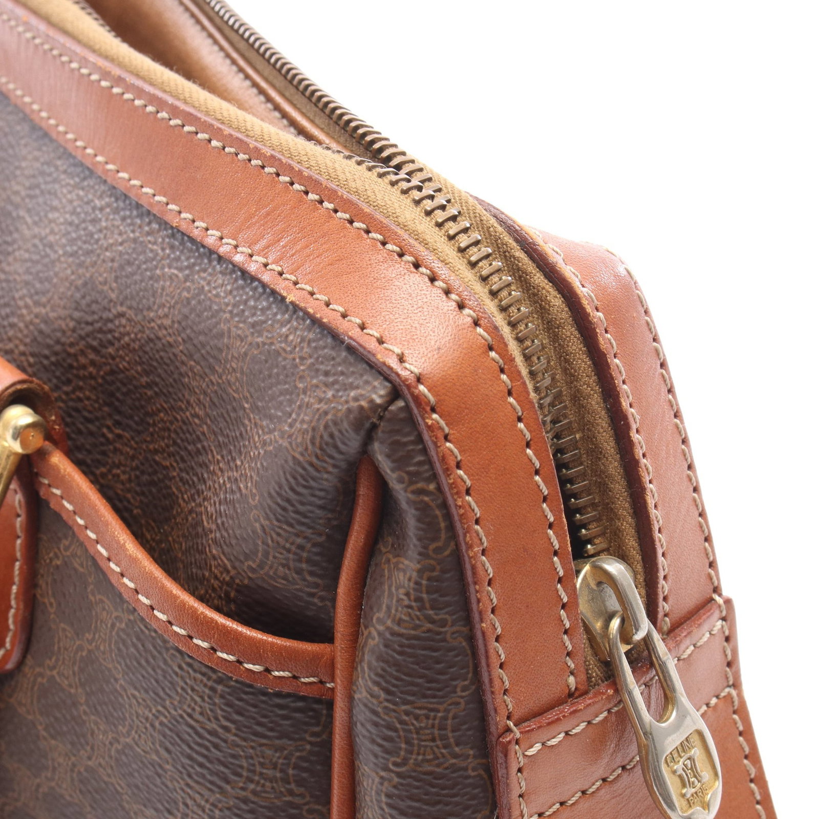 Celine Macadam Handbag Dark Brown - 7
