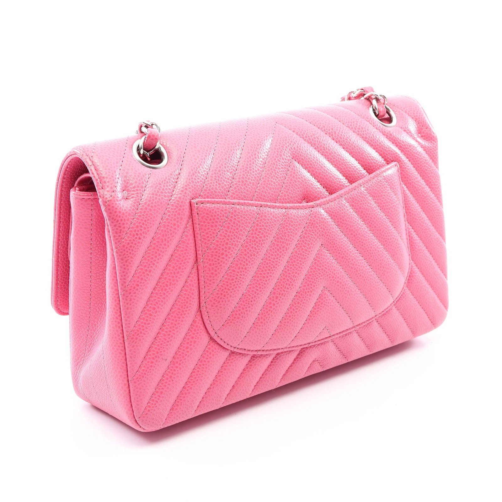 Chanel Chevron Double Flap Pink - 2