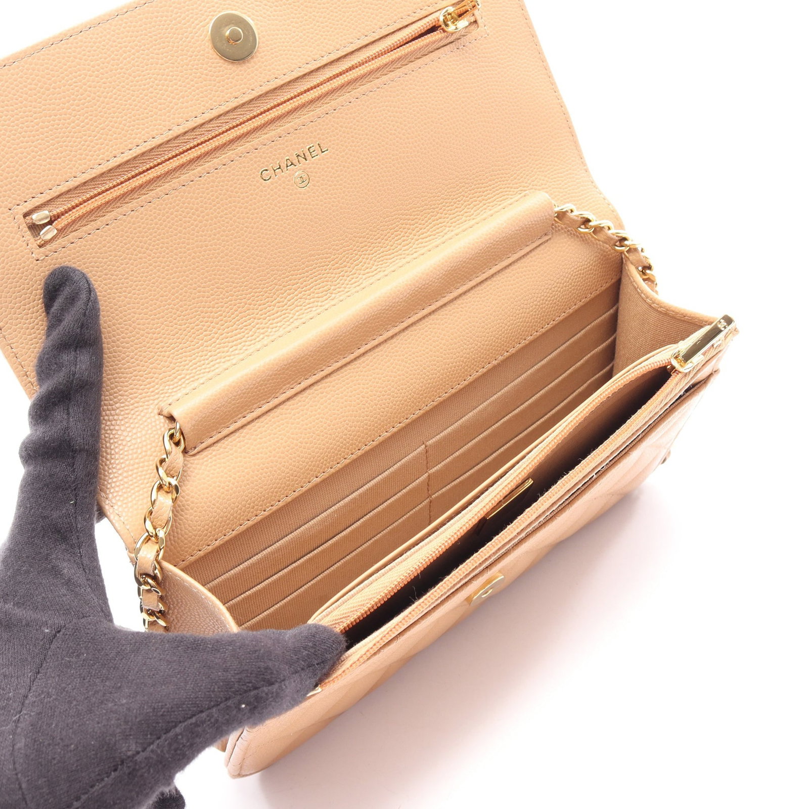 Chanel Chain Wallet Beige - 3