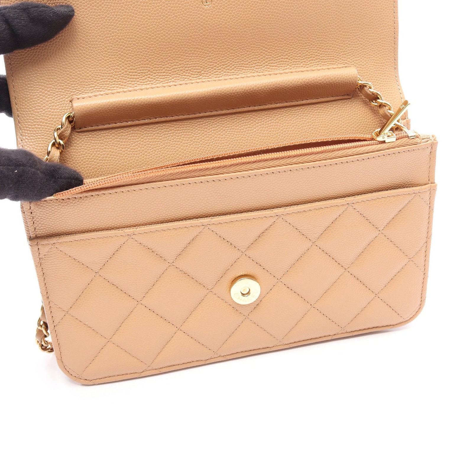 Chanel Chain Wallet Beige - 4