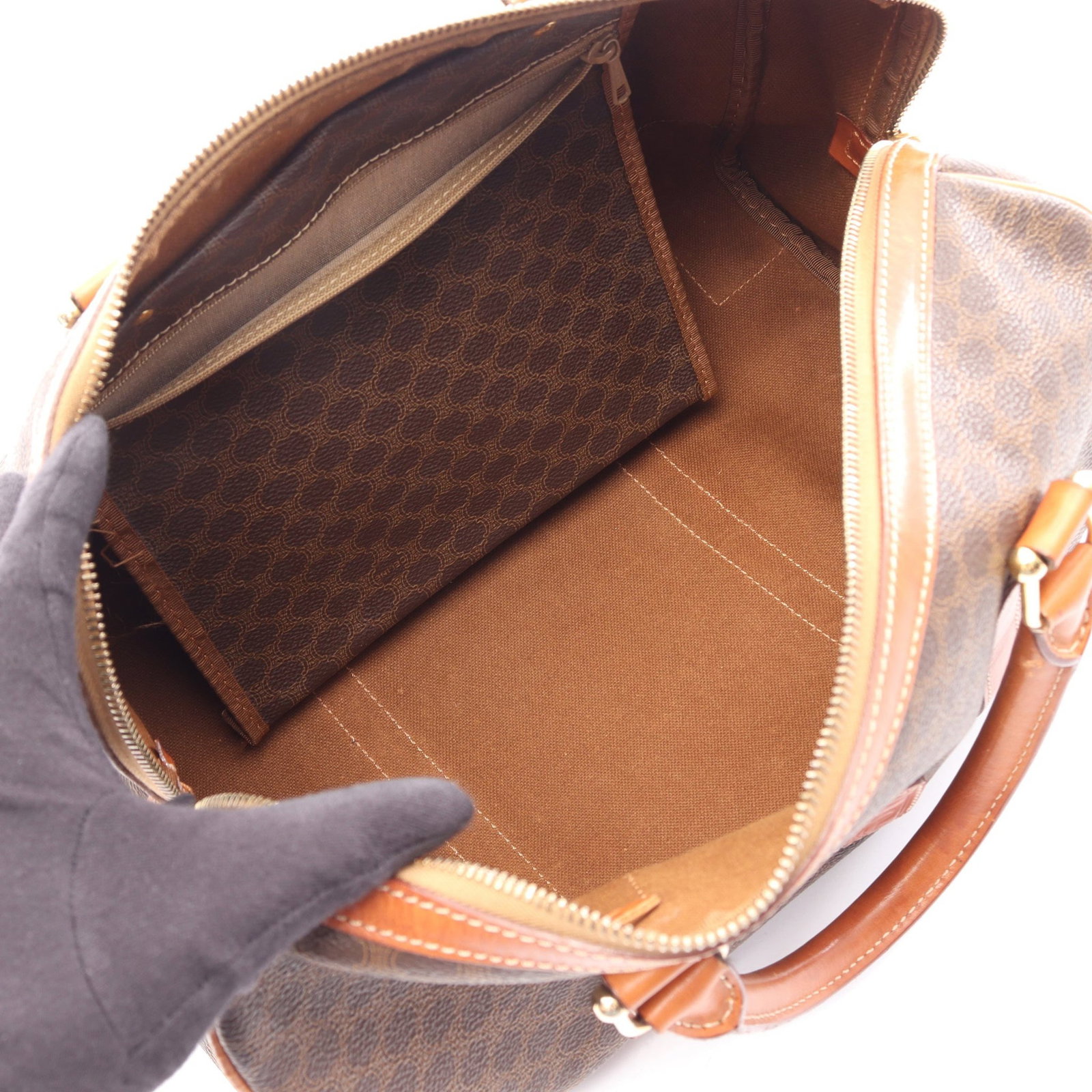 Celine Macadam Mini Boston Dark Brown - 3