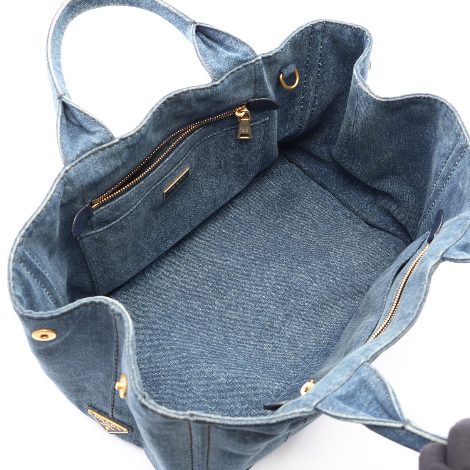 Prada Canapa Handbag Indigo - 3