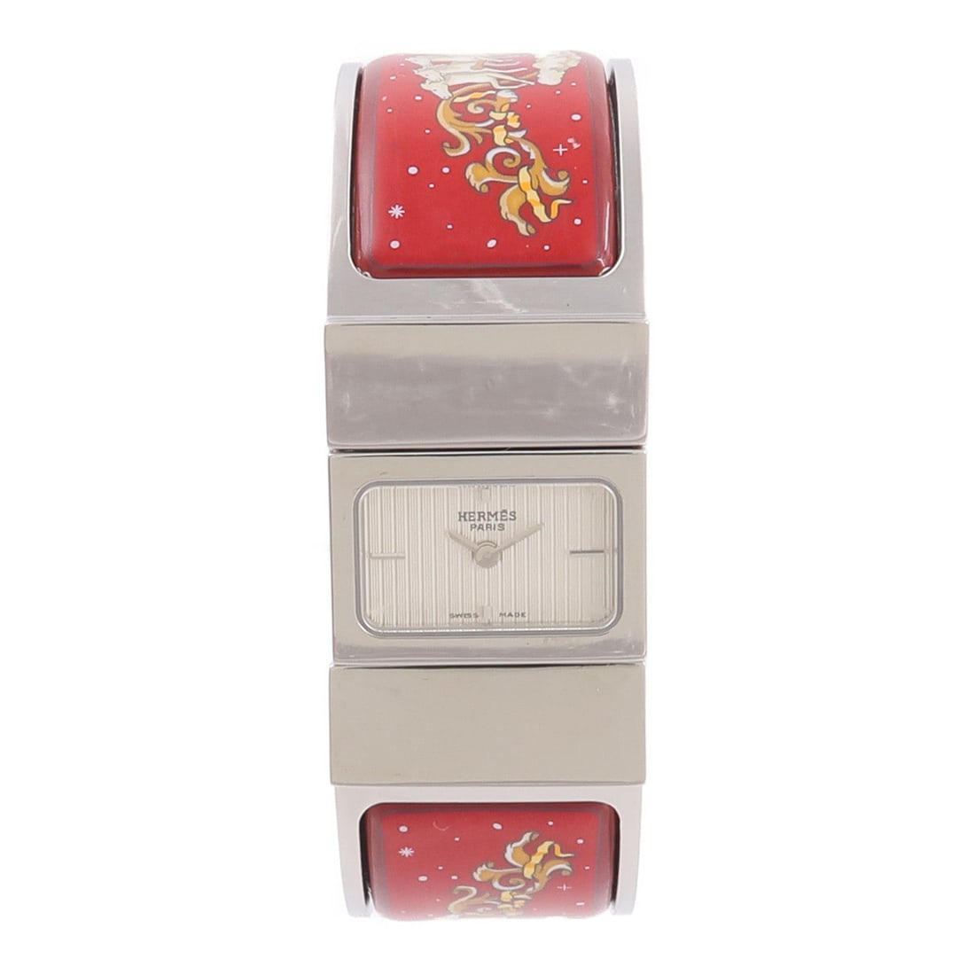 Hermes Loquet Bangle Quartz SS Silver - 2