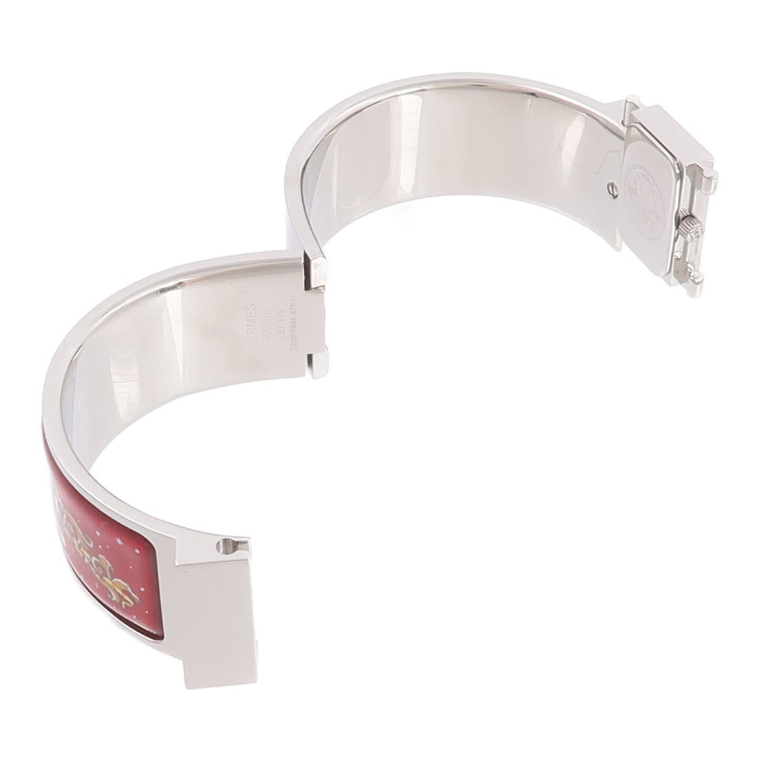Hermes Loquet Bangle Quartz SS Silver - 7