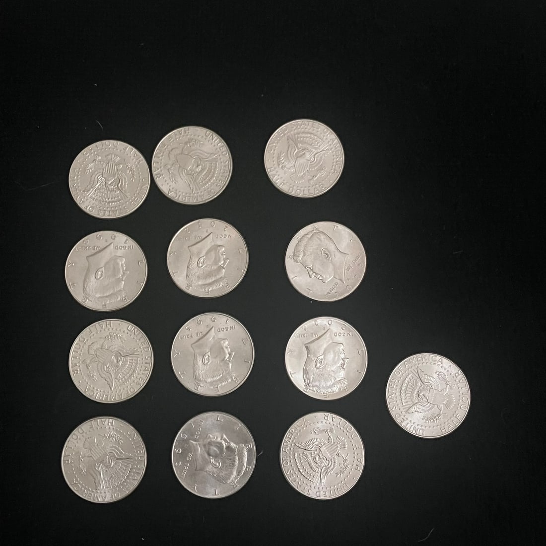 13 Kennedy Half Dollars - 4