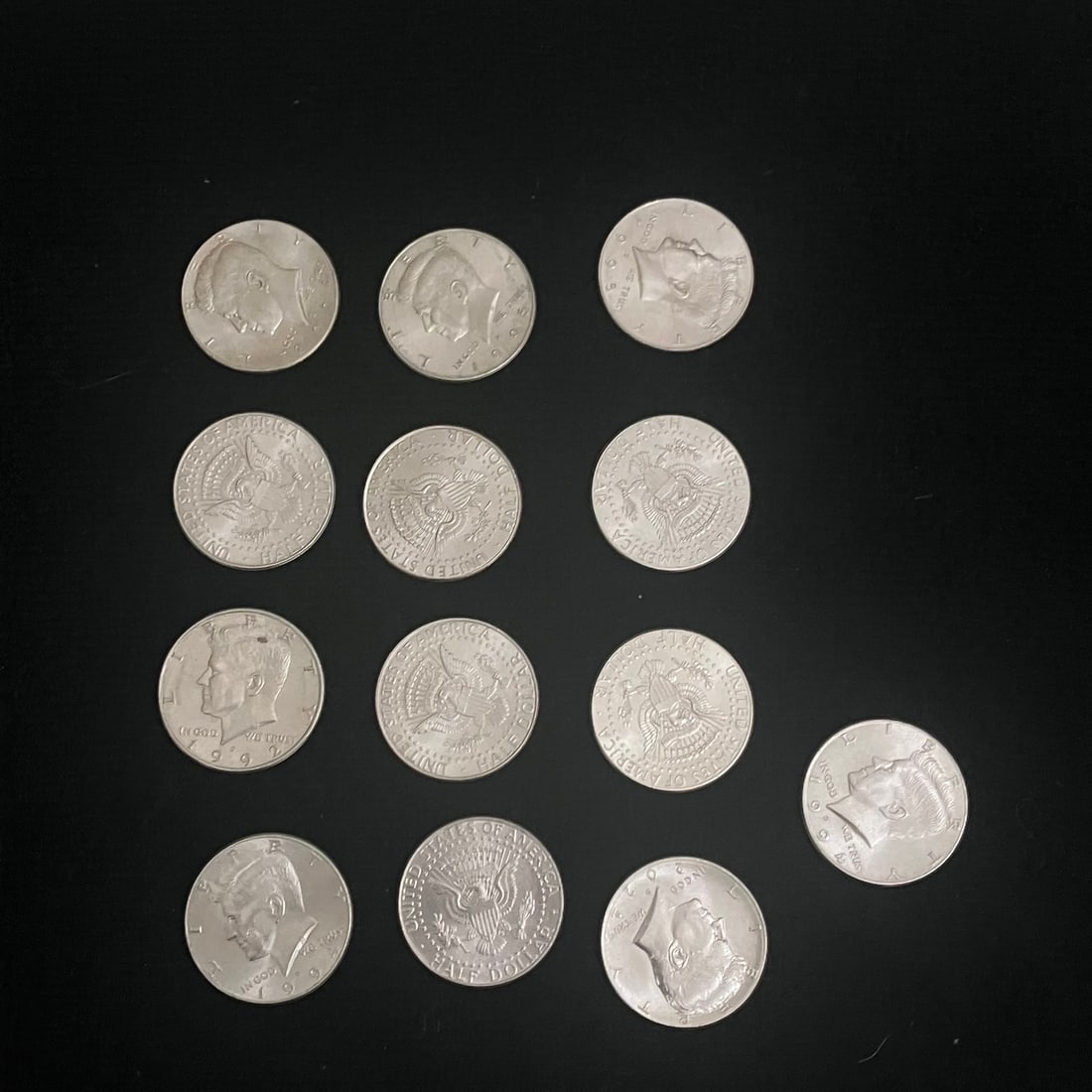 13 Kennedy Half Dollars - 5