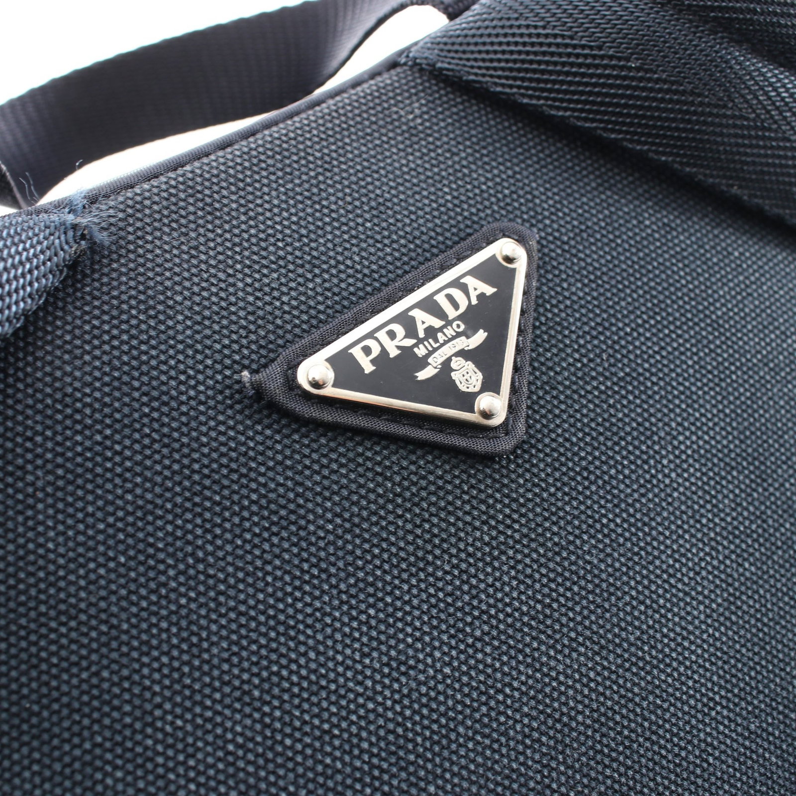 Prada Triangle Logo Nylon Backpack Navy - 7