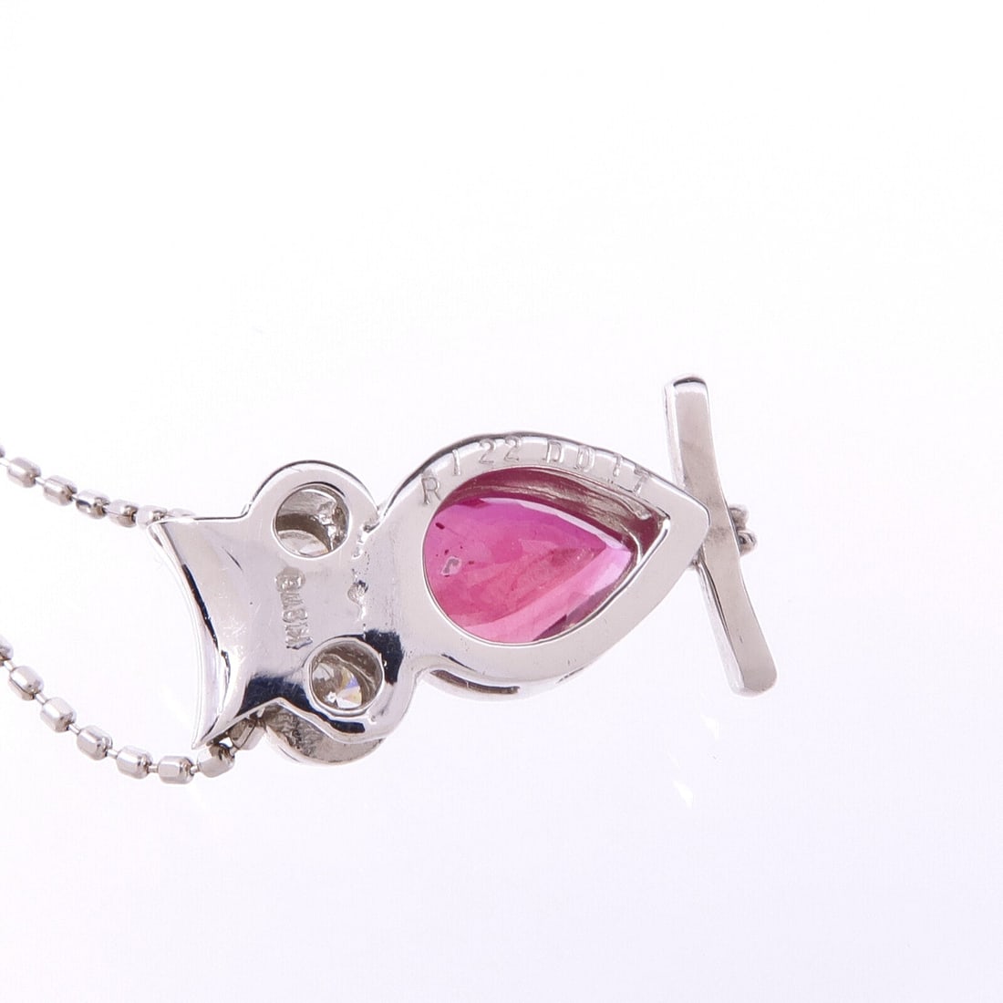 Ruby Diamond Necklace 18K White Gold - 6