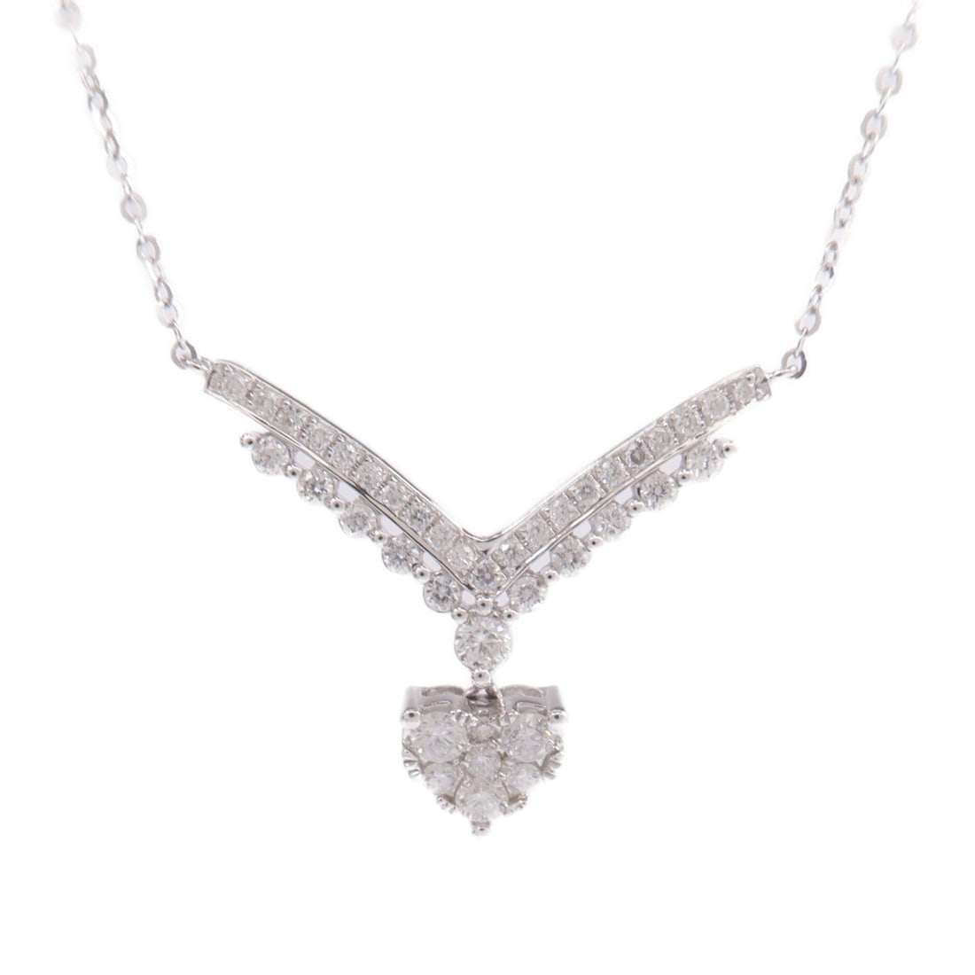 Diamond Necklace 18K White Gold - 3
