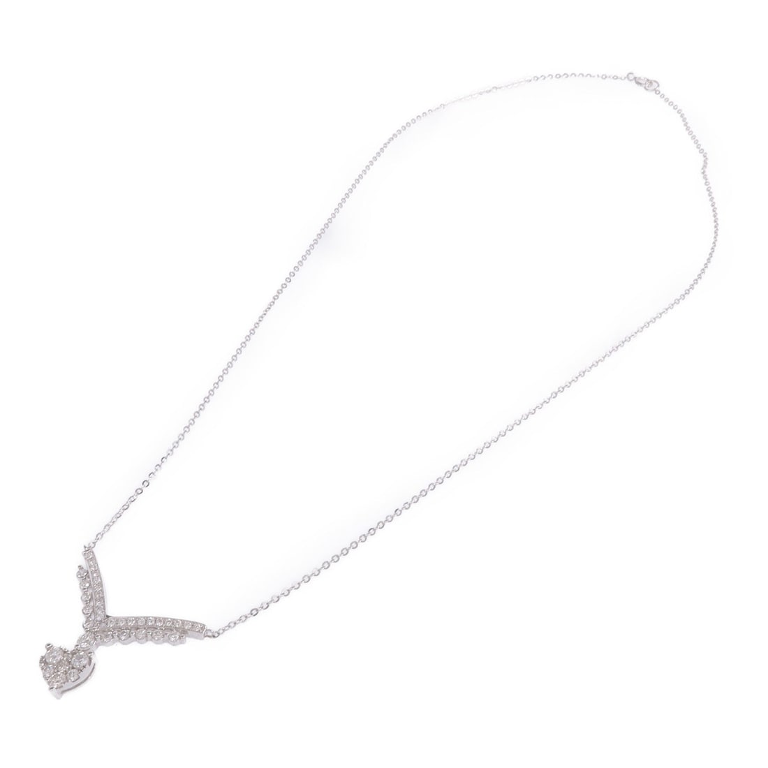 Diamond Necklace 18K White Gold - 4