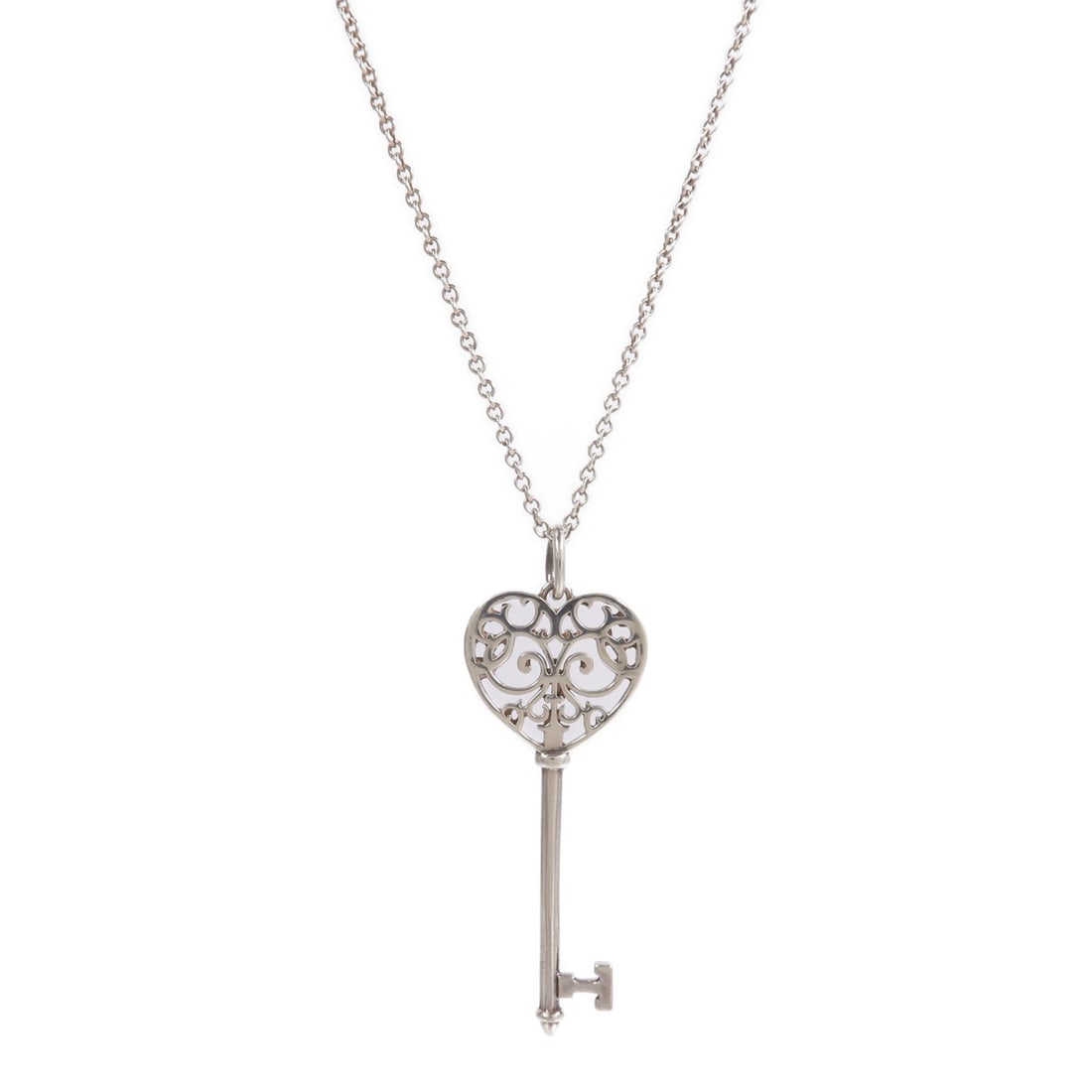 Tiffany Enchant Heart Key SV925 Necklace: Tiffany & Co. Enchant Heart Key necklace in Silver925. Neck size 46cm; motif height 40mm. Includes storage bags.