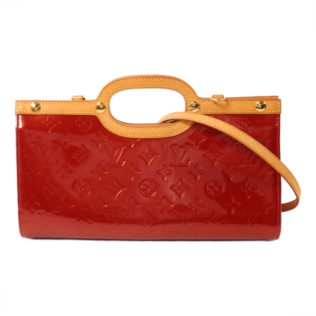 Louis Vuitton Roxbury Drive Red: Red Monogram Vernis patent leather Roxbury Drive 2 way shoulder bag with gold hardware. Includes storage bags and shoulder strap. Size 32 x 17 x 10 cm, handle 15 cm, shoulder 58 cm.