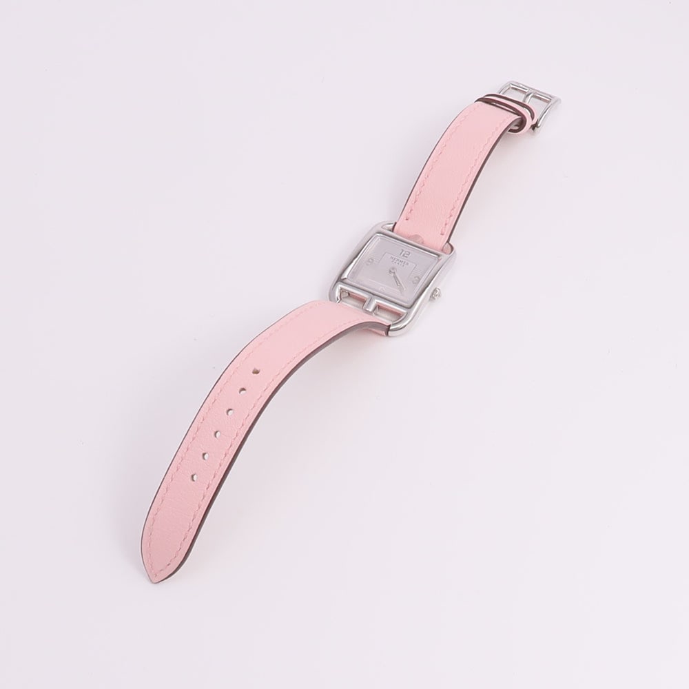 Hermes Cape Cod Quartz SS Leather Silver - 17