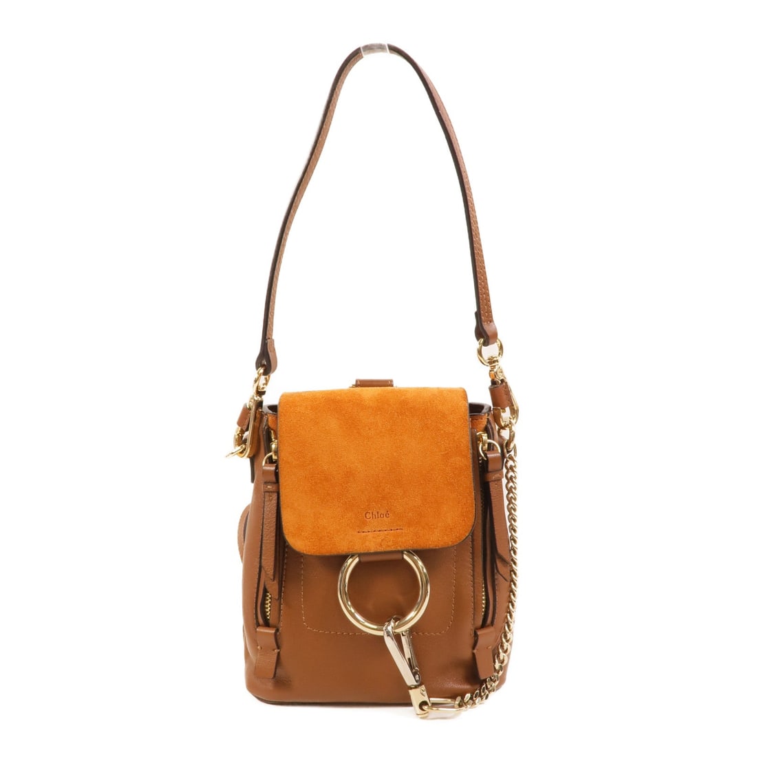 Chloe Faye Backpack Calfskin Brown: Calfskin backpack in brown with GHW. Includes storage bags. Size 19 x 23 x 13 cm; handle 58 cm; shoulder 68-89 cm.