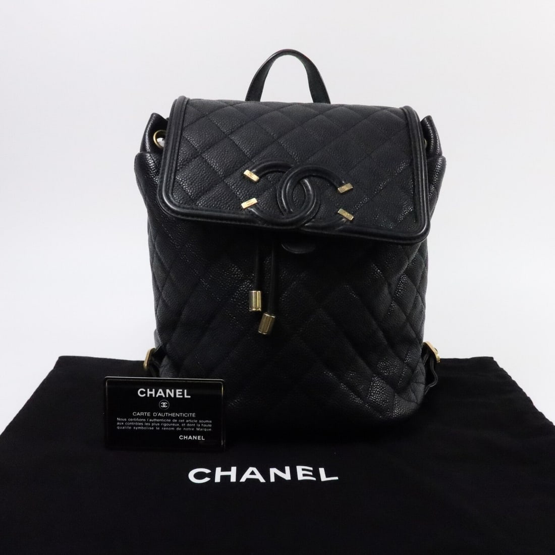 Chanel Filigree Backpack Black - 10