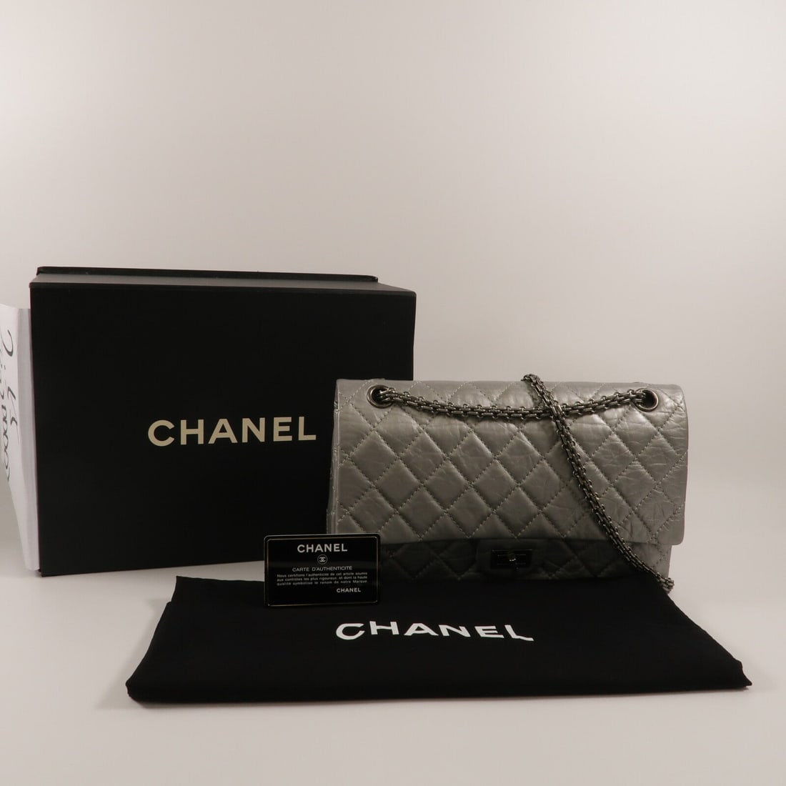 Chanel 2.55 Medium Silver SHW - 11