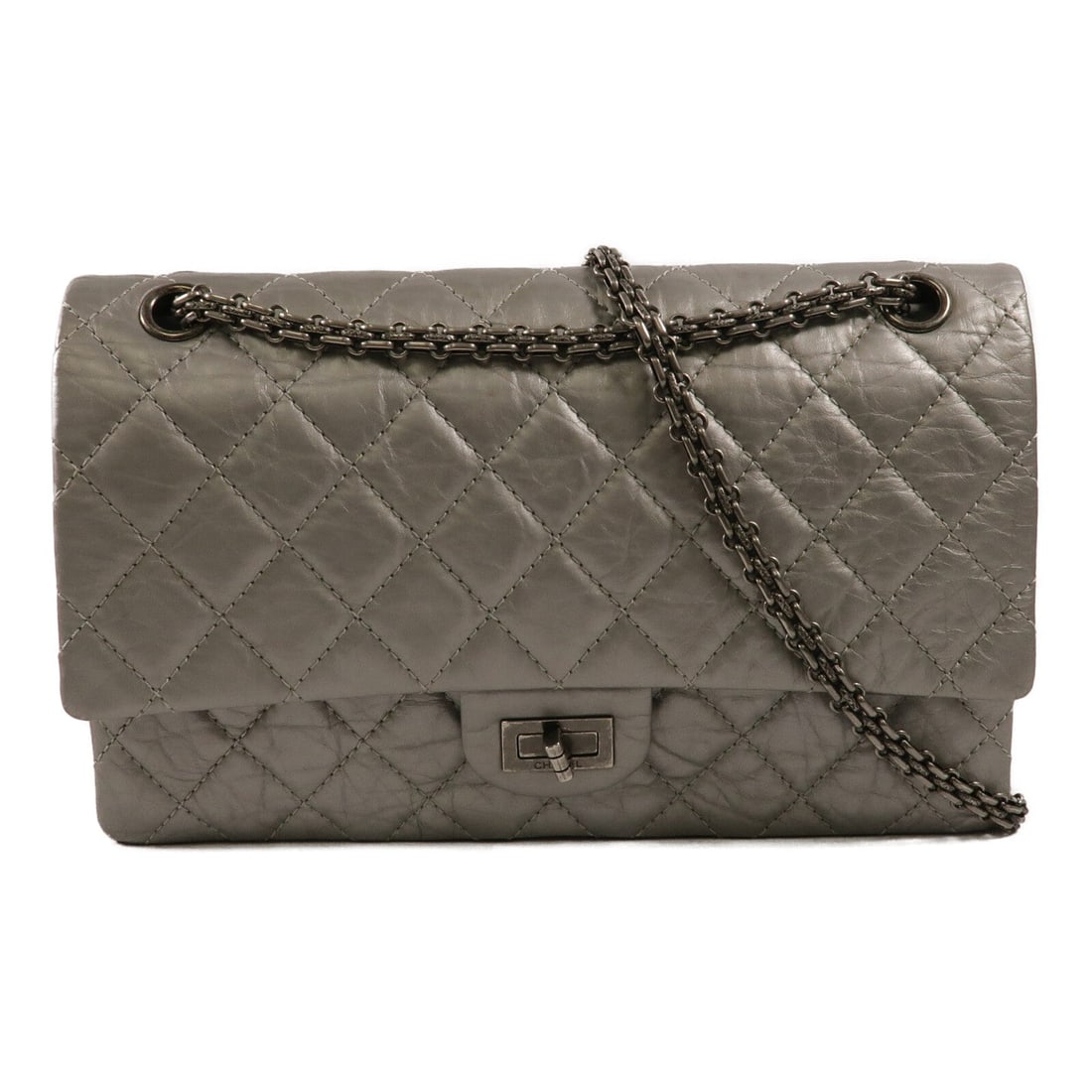 Chanel 2.55 Medium Silver SHW (1 of 16)