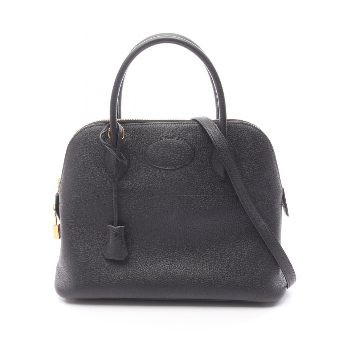 Hermes Bolide 31 Black Clemence: Bolide 31 handbag in black Taurillon Clemence leather. Size: W31 x H24 x D12 cm. Handle 33 cm. Shoulder 90 cm. Includes shoulder strap, clochette, key, and cadena.