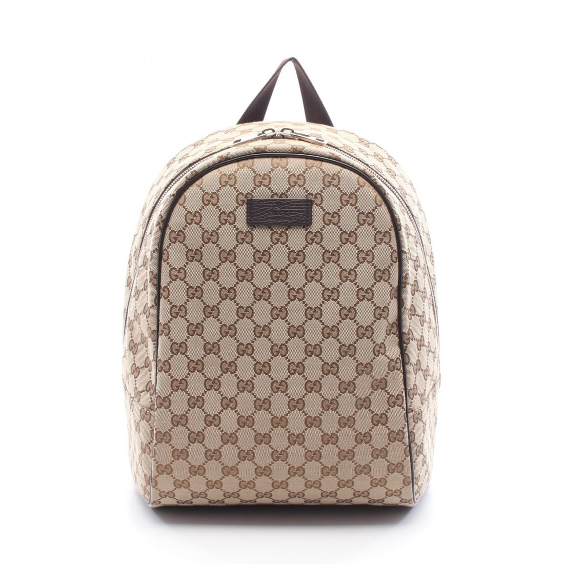 Gucci GG Backpack Beige Brown Canvas: GG canvas rucksack backpack in beige and brown with leather trim. Size: W30 x H37 x D14 cm. Handle 20 cm. Shoulder 45-88 cm.