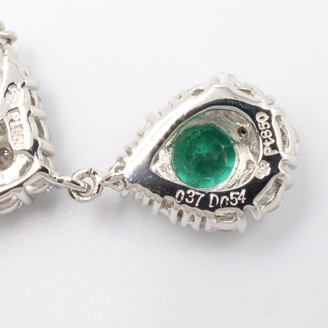 Pt850 Emerald Diamond Necklace - 3