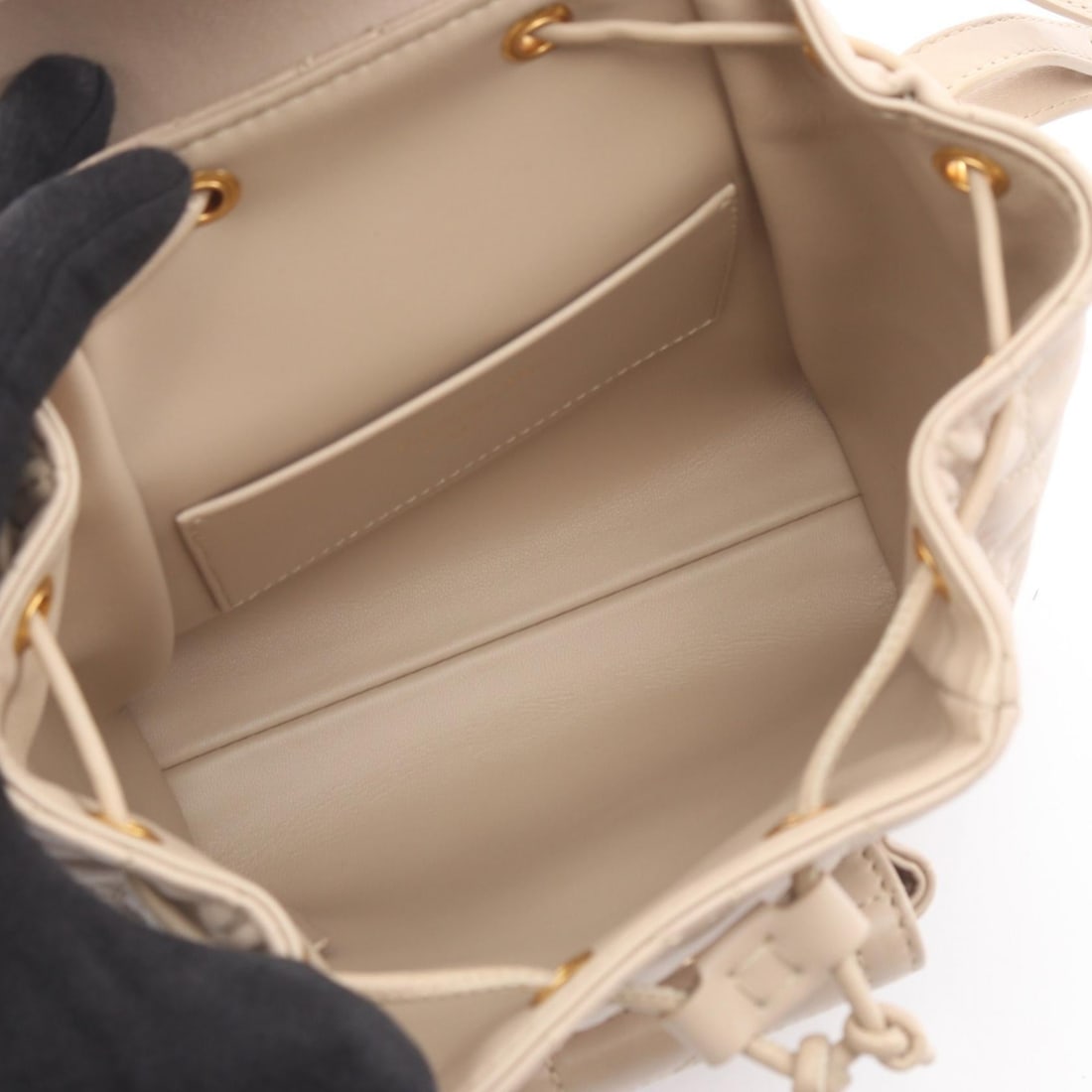 Dior Caro Small Macrocannage Beige Backpack - 3