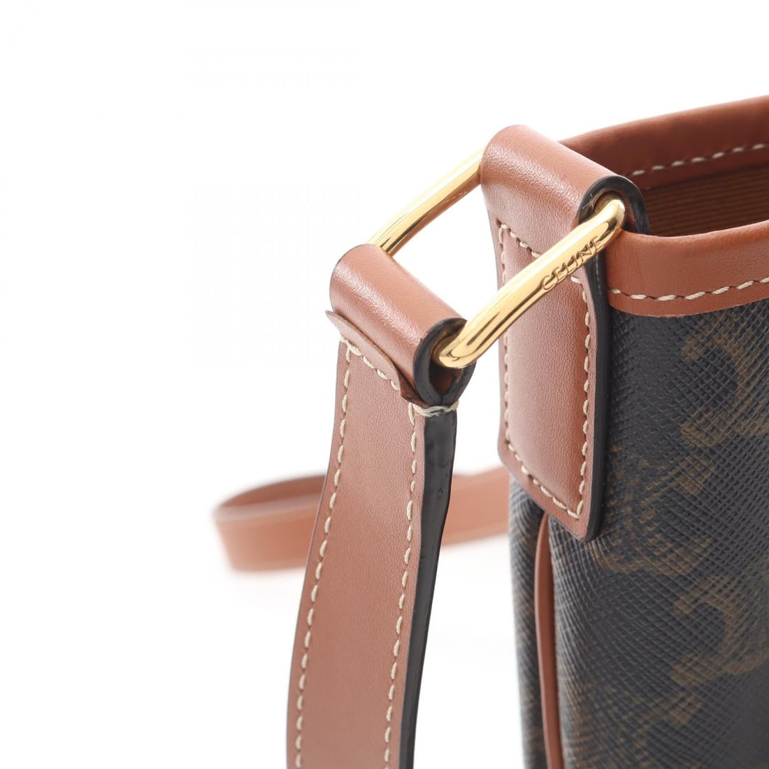 Celine Small Bucket Triomphe Black Brown - 8
