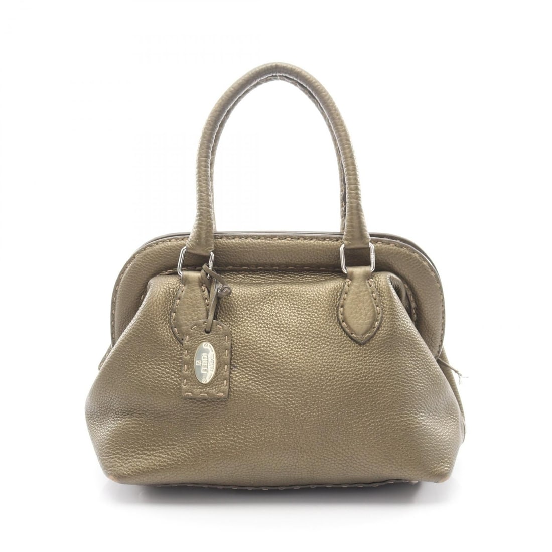 Fendi Selleria Doctor's Bag Khaki Leather (1 of 10)