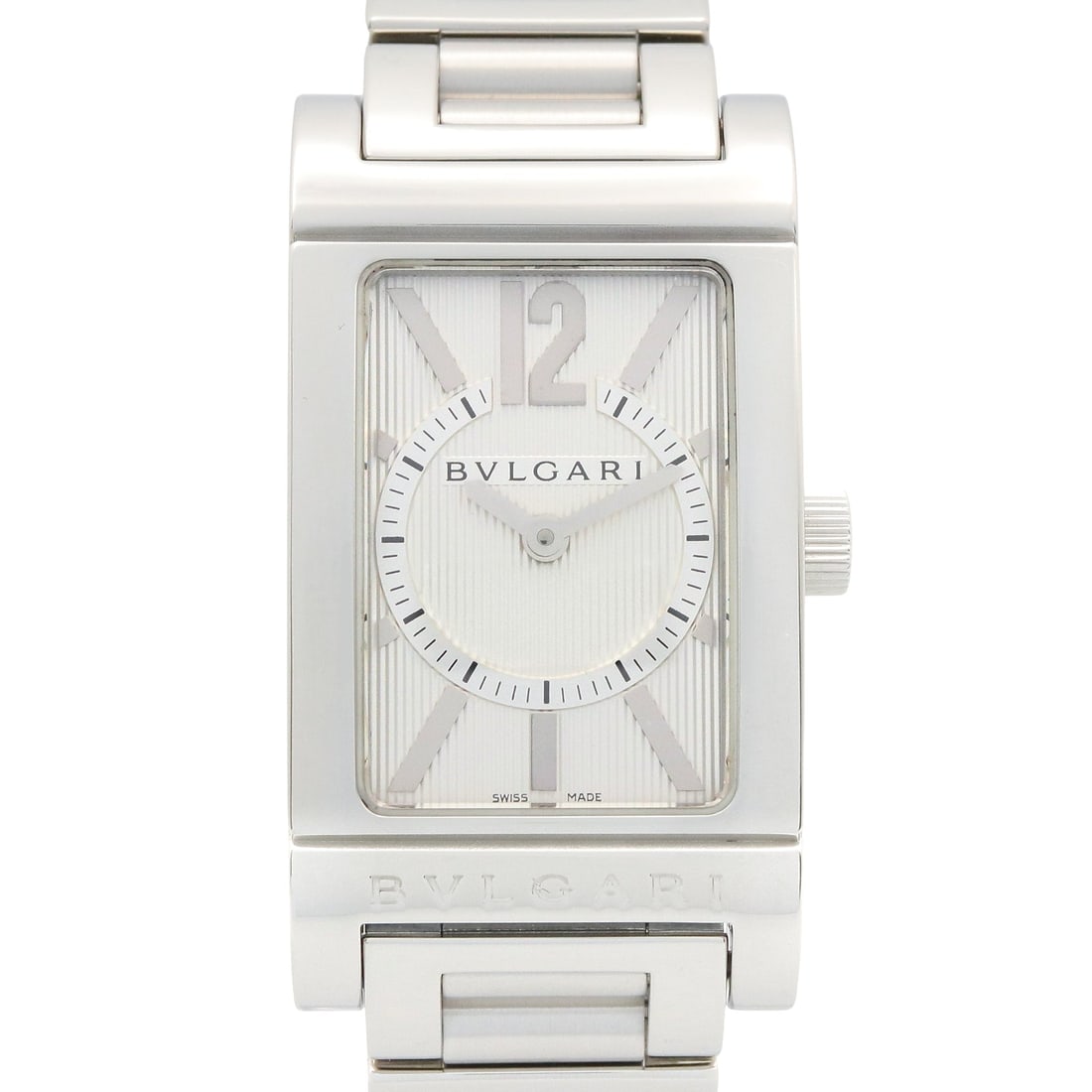 Bvlgari Rettangolo RT39S SS Silver: Wrist watch. Color: Silver. Material: Stainless Steel. Model RT39S. Case 38.5mm x 21mm; max wrist 14cm.