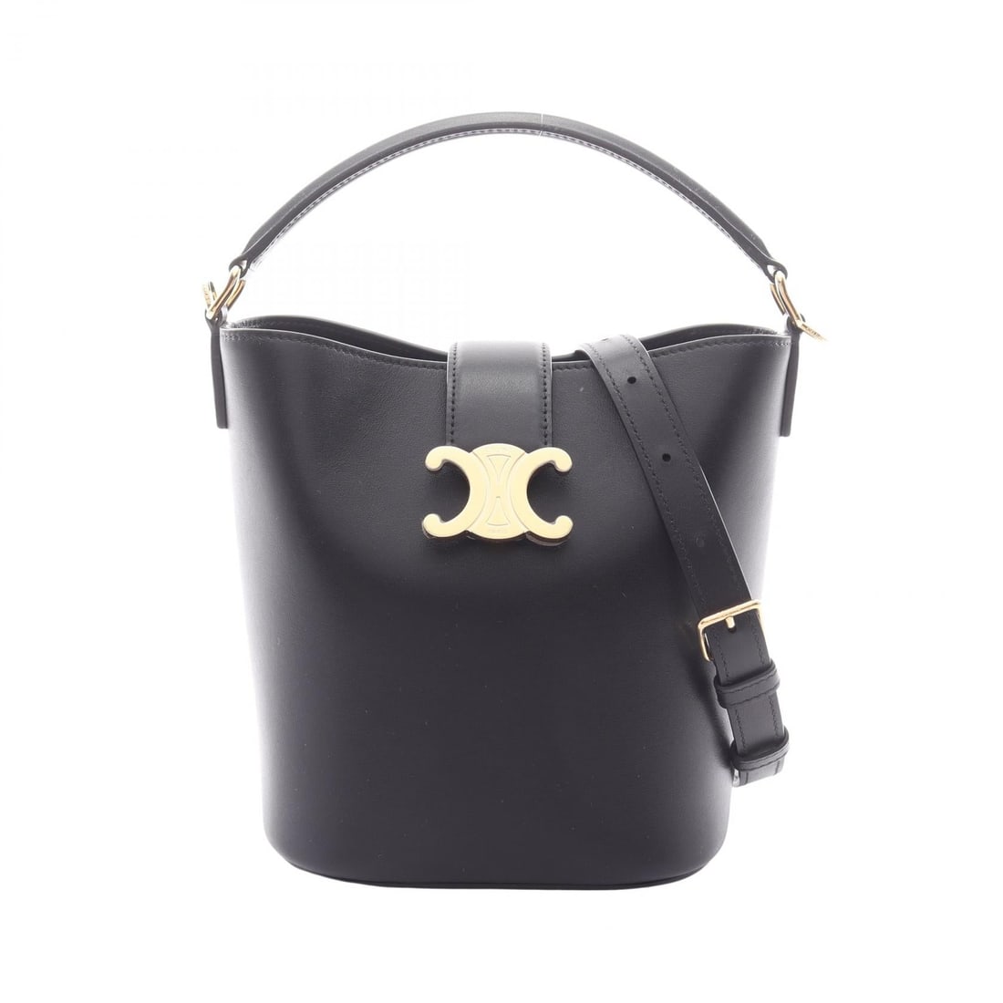 Celine Small Louise Bucket Black: Small Louise Bucket 2 way handbag in black leather. Size: W16 x H18 x D12 cm. Handle 27 cm. Shoulder 98-110 cm. Includes storage bags and shoulder strap.