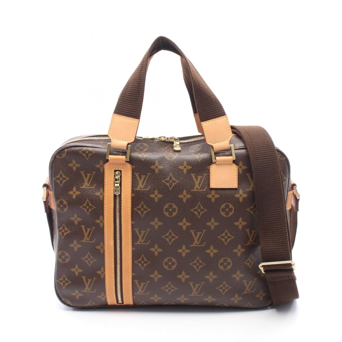 Louis Vuitton Sac Bosphore Brown: Sac Bosphore handbag in brown PVC coated canvas and leather. Size: W34 x H26 x D8 cm. Handle 38 cm. Shoulder 102-154 cm.