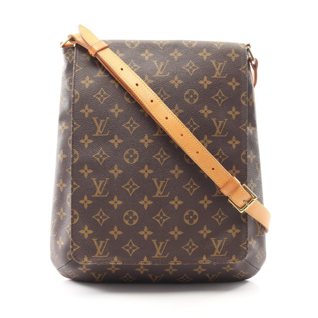 Louis Vuitton Muset Shoulder Bag Brown: Muset shoulder bag in brown PVC coated canvas and leather. Size: W31 x H35 x D9 cm. Shoulder 86-110 cm.