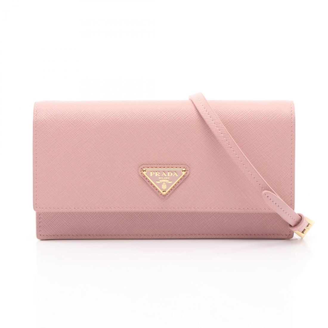 Prada Saffiano Shoulder Bag Pink: Pink Saffiano leather shoulder bag. Size: W18 x H9.5 x D3 cm. Shoulder 118-126 cm.