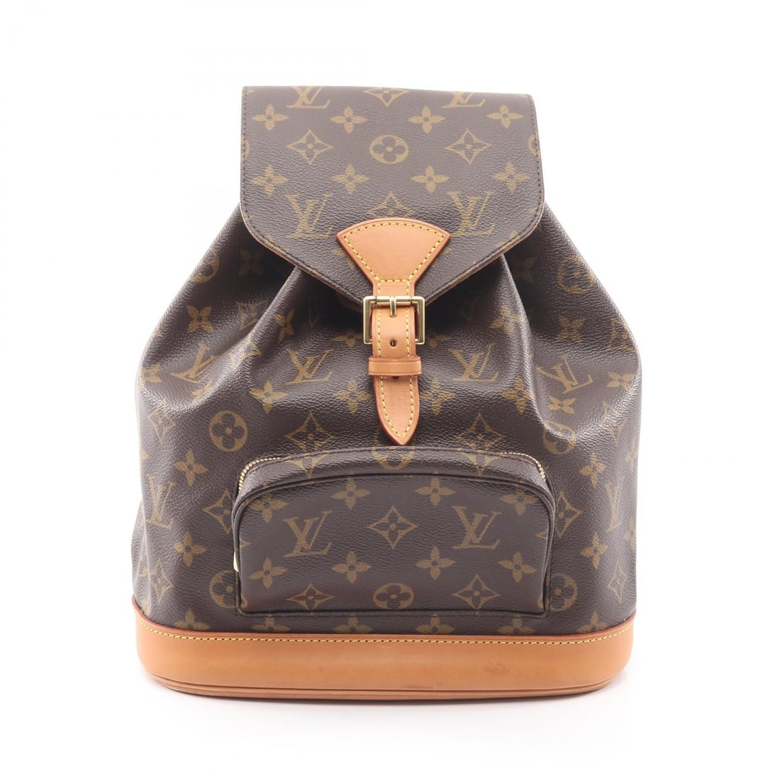 Louis Vuitton Montsouris MM Brown: Montsouris MM rucksack backpack in brown PVC coated canvas and leather. Size: W25 x H30 x D12 cm. Handle 12 cm. Shoulder 68-72 cm.