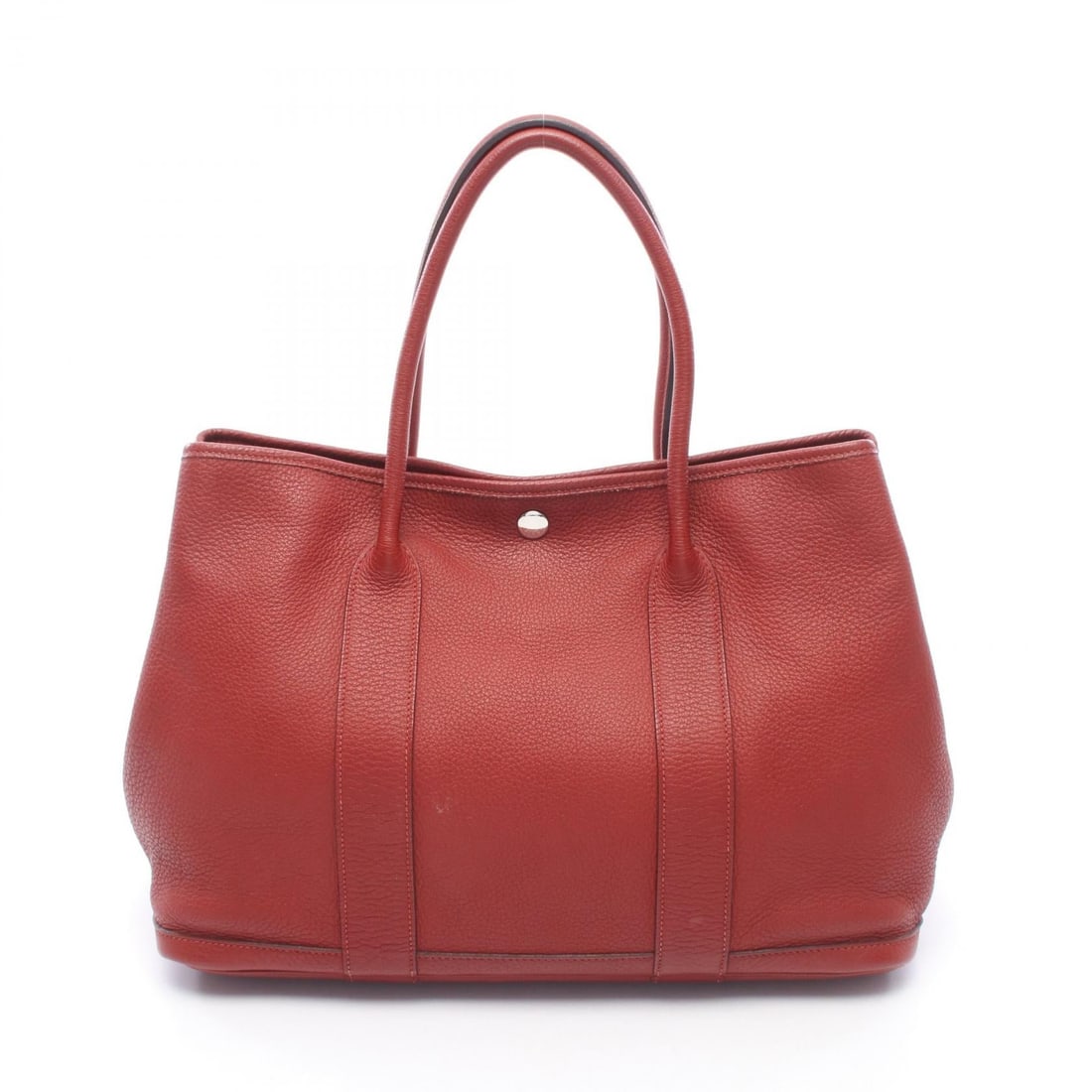 Hermes Garden Party PM Rouge Garance: Garden Party PM tote bag in rouge garance red Negonda leather. Size: W36 x H25 x D17 cm. Handle 44 cm. 2009 year.