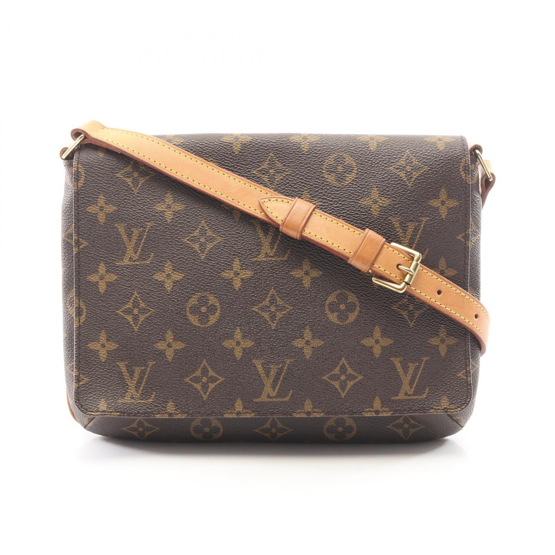 Louis Vuitton Musette Tango Brown: Musette Tango short strap shoulder bag in brown Monogram PVC coated canvas and leather. Size: W25 x H20 x D6 cm. Strap drop 32 cm. Shoulder 64-76 cm.